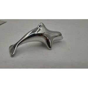 Hoselton Sculpture Aluminum Dolphin Figurine Silver Minimalist Made in Canada